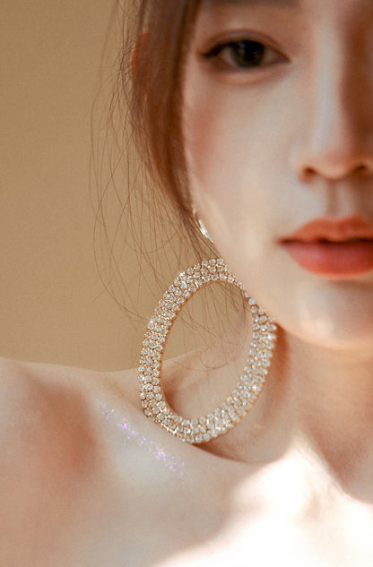 DOLLY Luxury Full Diamond Round Chic Earrings-GRACE