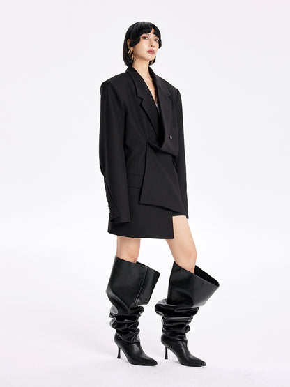 TINY IN Padded Wide Shoulder Cuffs women's Coat-POXY.