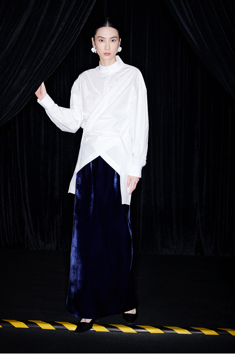 M essential Mackay designer two-wear wrap stand-up collar shirt - Veron.