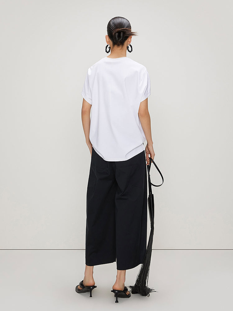 ZHUCHONGYUN ink print cotton short sleeve t-shirt -KIKI.