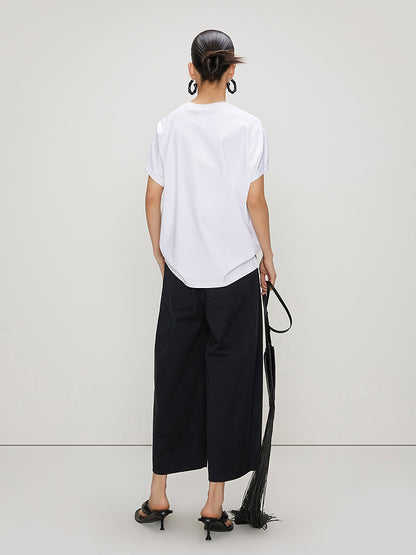 ZHUCHONGYUN ink print cotton short sleeve t-shirt -KIKI.