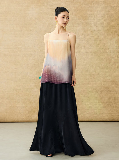 HECO Chinese Style Acetate Jacquard Elasticated High-waisted Fishtail Skirt - BETH.