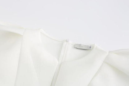 DOLLY Luxury V-Neck Short Sleeve High waist Slim Fit Irregular Hem Date Dress-LISA