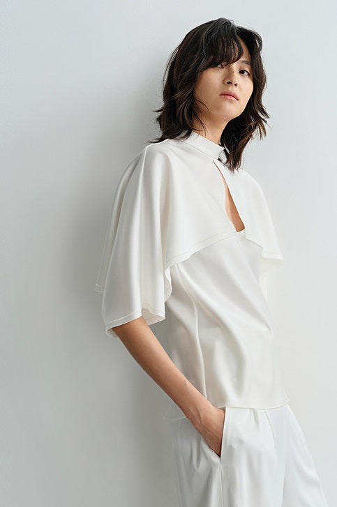 COMME MOI  summer small V neck sexy white inner suspenders - GIANA.