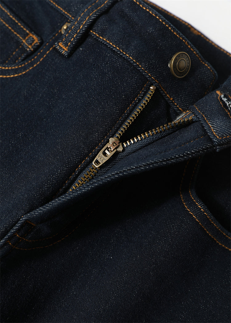 PIAOIN Cashmere Waxy Velvet Thickened Women's Jeans Versatile Slim Pants-CENA