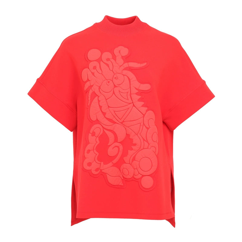 ZHUCHONGYUN dragon designed short-sleeved top-HUGH.