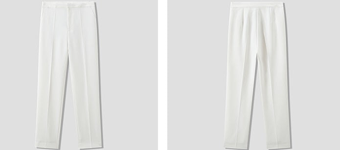 COMME MOI summer white commuter pleated radish pants - JOSHUA.