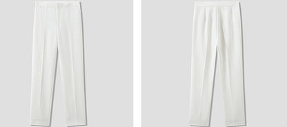 COMME MOI summer white commuter pleated radish pants - JOSHUA.