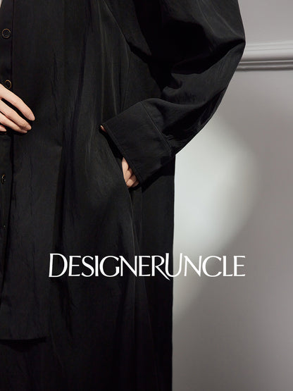 DGU "Ink Sequence" black long trench coat - BERU ?