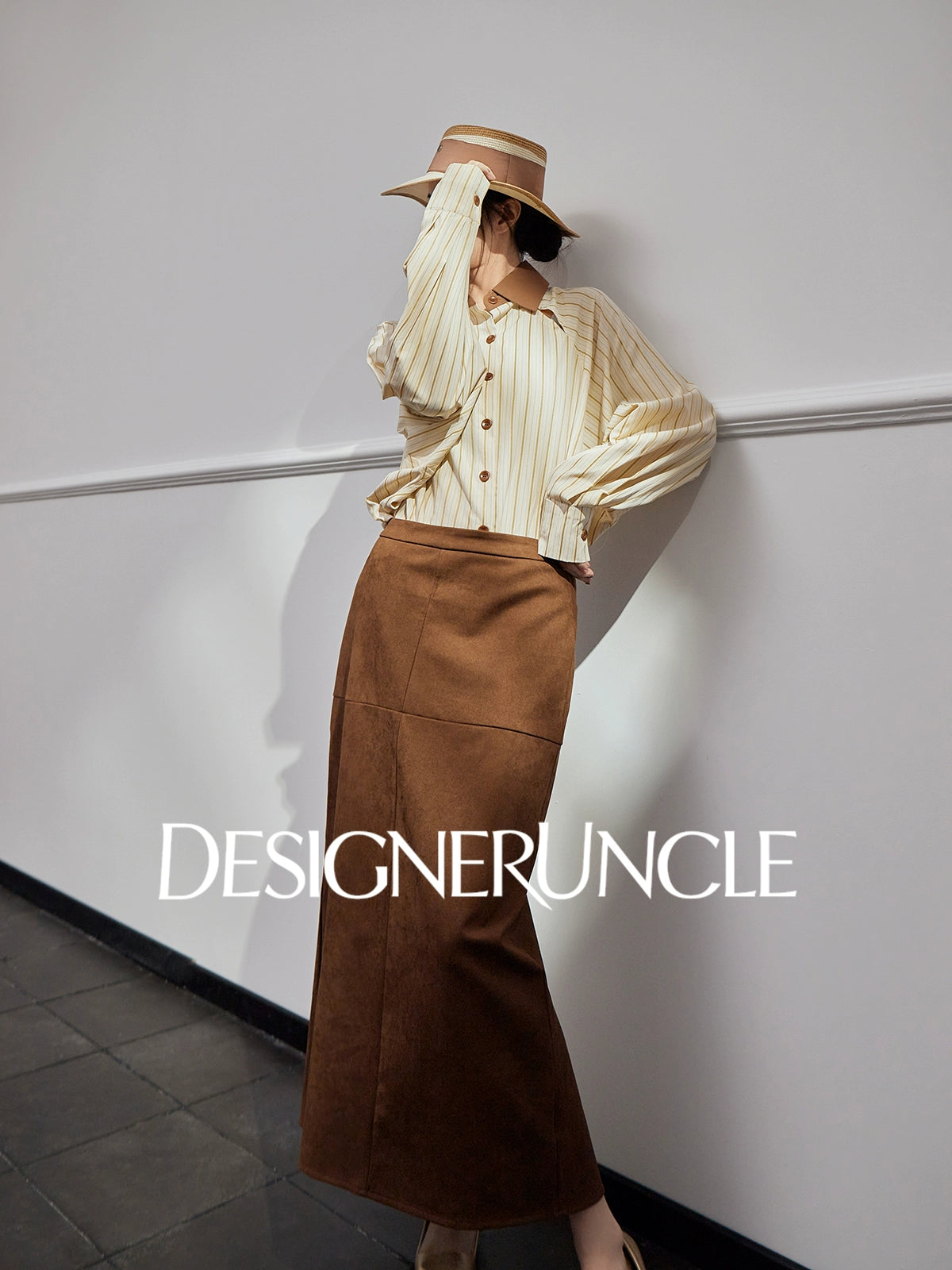 DGU "Muqiu" light yellow commuter slimming temperament long-sleeved top - PARADISE.