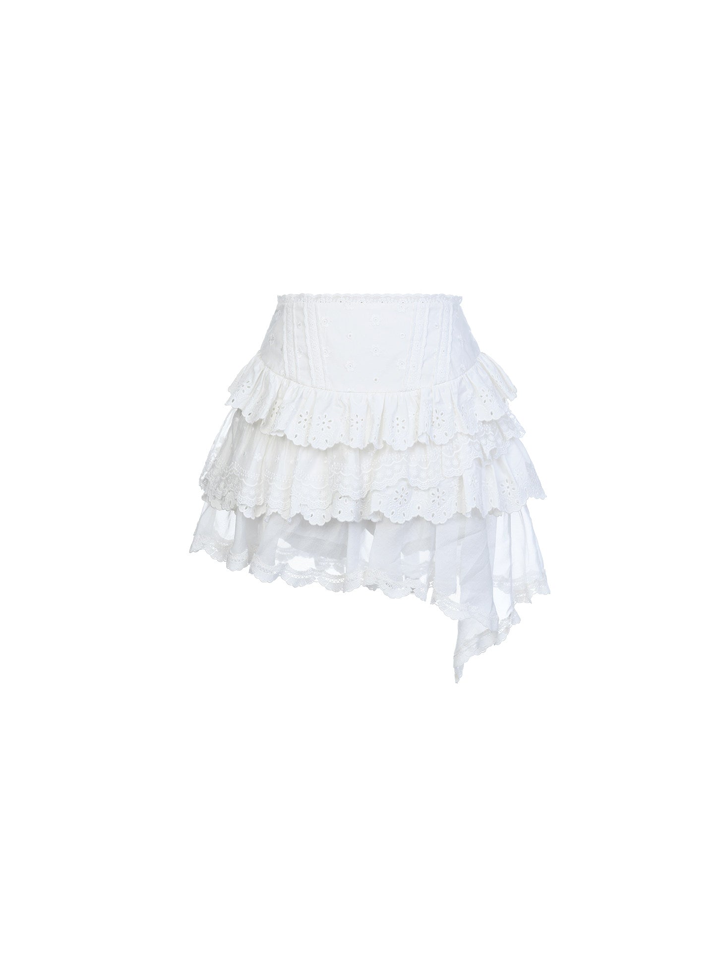 FAME Madeira embroidered lace skirt women's short skirt