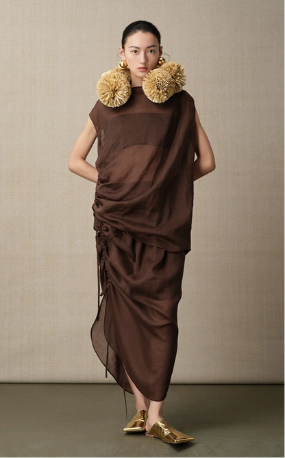 ZHUCHONGYUN transparent texture light sleeveless top--OIKAWA.