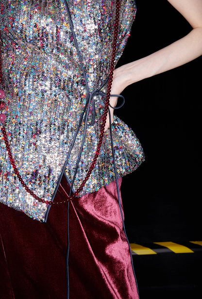 M essential Ma Kai designer Yao Ye embroidered fabric slim side vest - LAPT.