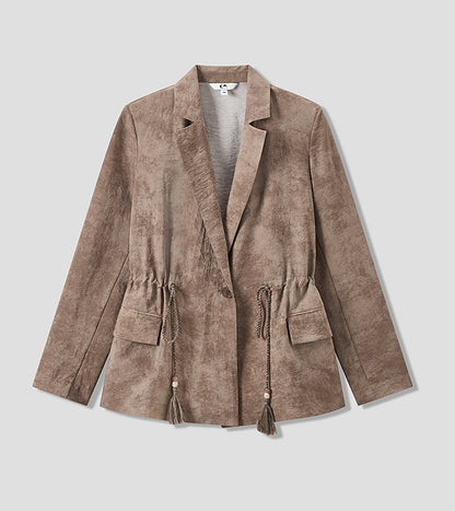 COMME MOI  summer women's tassel drawstring waist suit - SARAH.