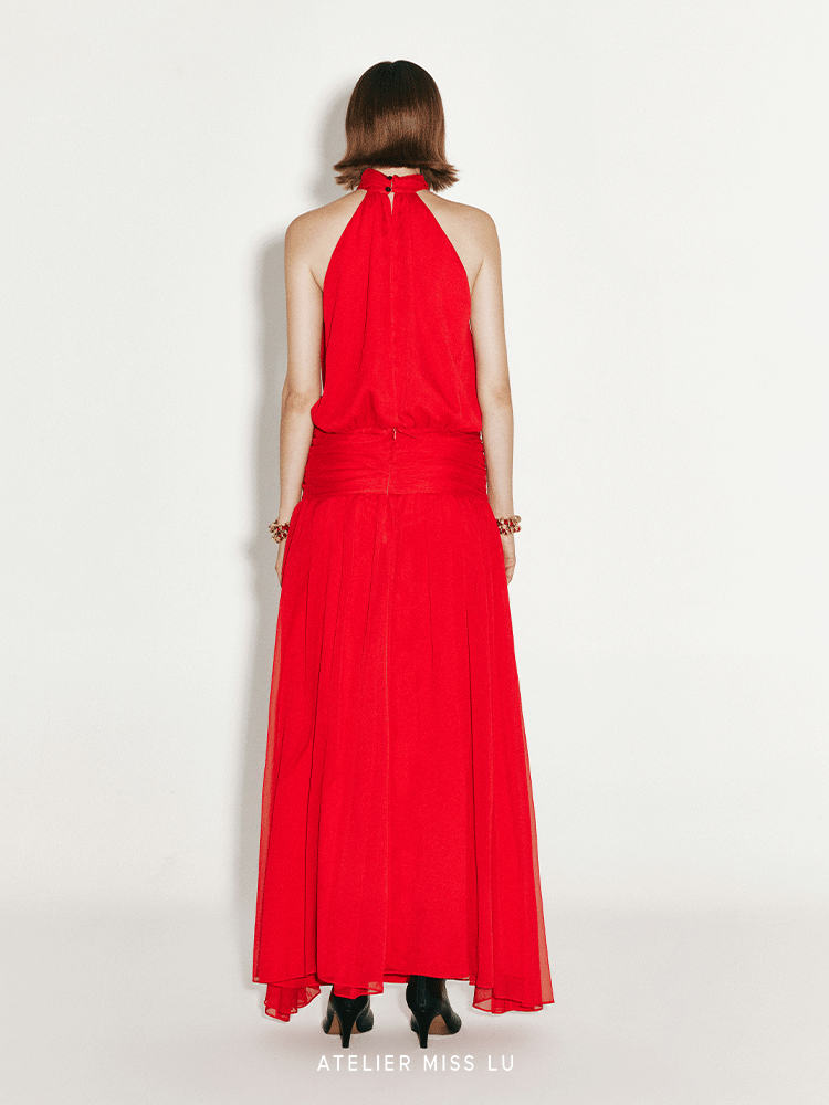 ATELIER MISS LU Flowy Multi-layered Low-Waisted Gown Long Skirt - MILDRED..