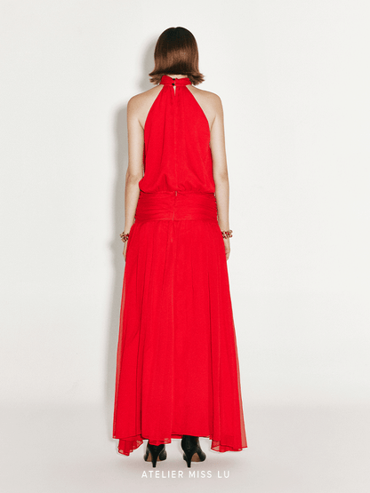 ATELIER MISS LU Flowy Multi-layered Low-Waisted Gown Long Skirt - MILDRED..