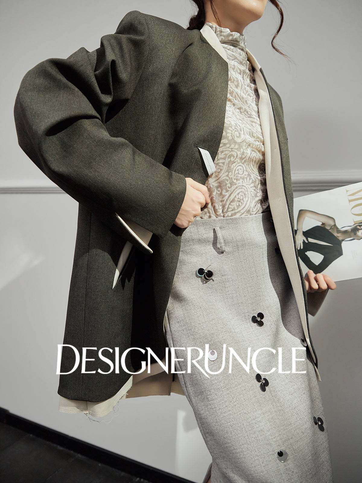 DGU|Twilight Mountain Gray New High-End Loose Slimming Versatile Blazer - Stephan.