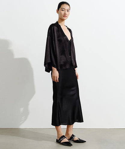 COMME MOI  Summer Chinese Placket Cardigan Draped Jacket - PAISELY.