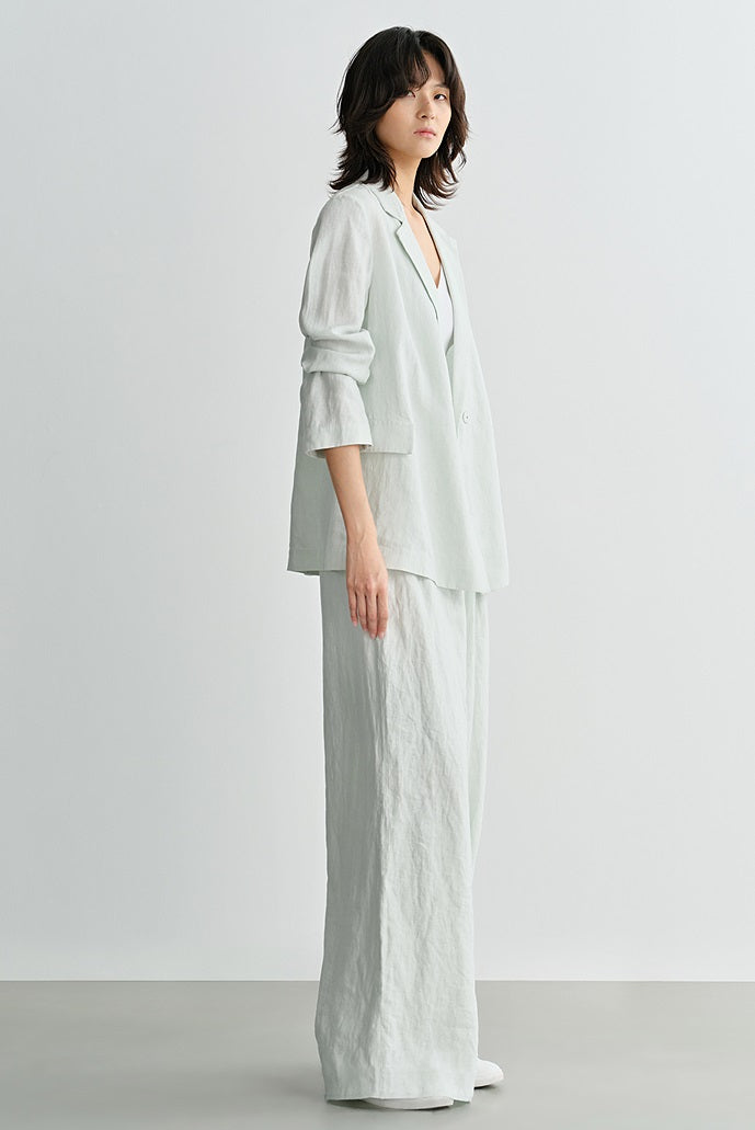 COMME MOI Lv Yan designer summer high-tech linen suit - GRACE.