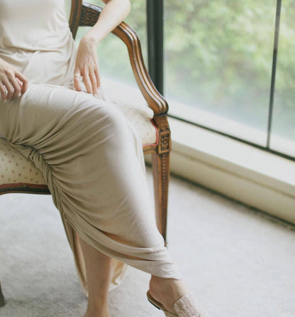 B-FEI couture paneled mules flat pointed toe slippers-YUNO.