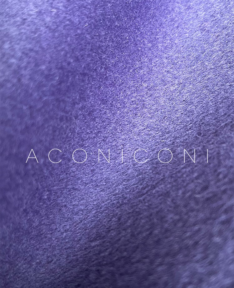 Aconiconi Luxury Purple Lapel Long Sleeve Long Straight Winter Coat- Taro