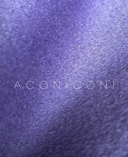 Aconiconi Luxury Purple Lapel Long Sleeve Long Straight Winter Coat- Taro