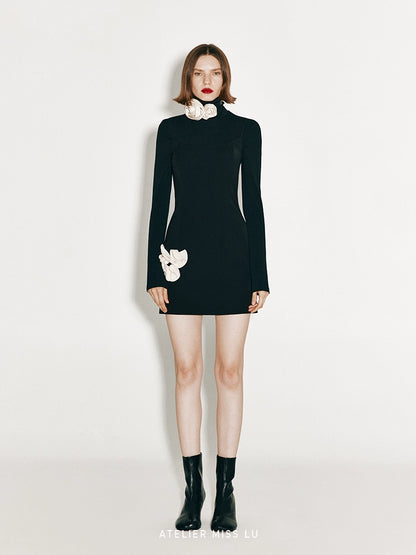 ATELIER MISS LU  Fall/Winter shirred stretch turtleneck top - FRIDAY.