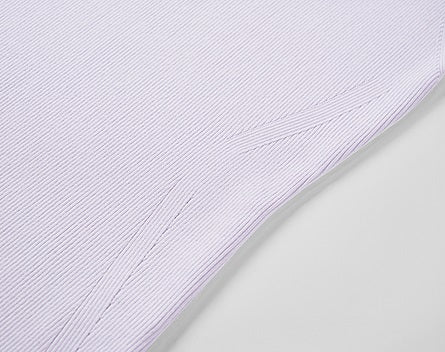 COMME MOI  Summer Acetate V-Neck Tight Knit Vest - AURORA.