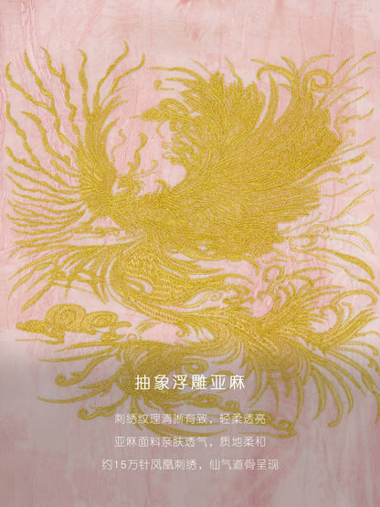 HECO Summer Jacquard Linen Dress Long Skirt - set.