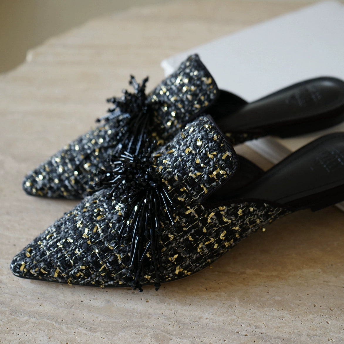B-FEI hand-knitted pointed semi-toe shoes-AMY.