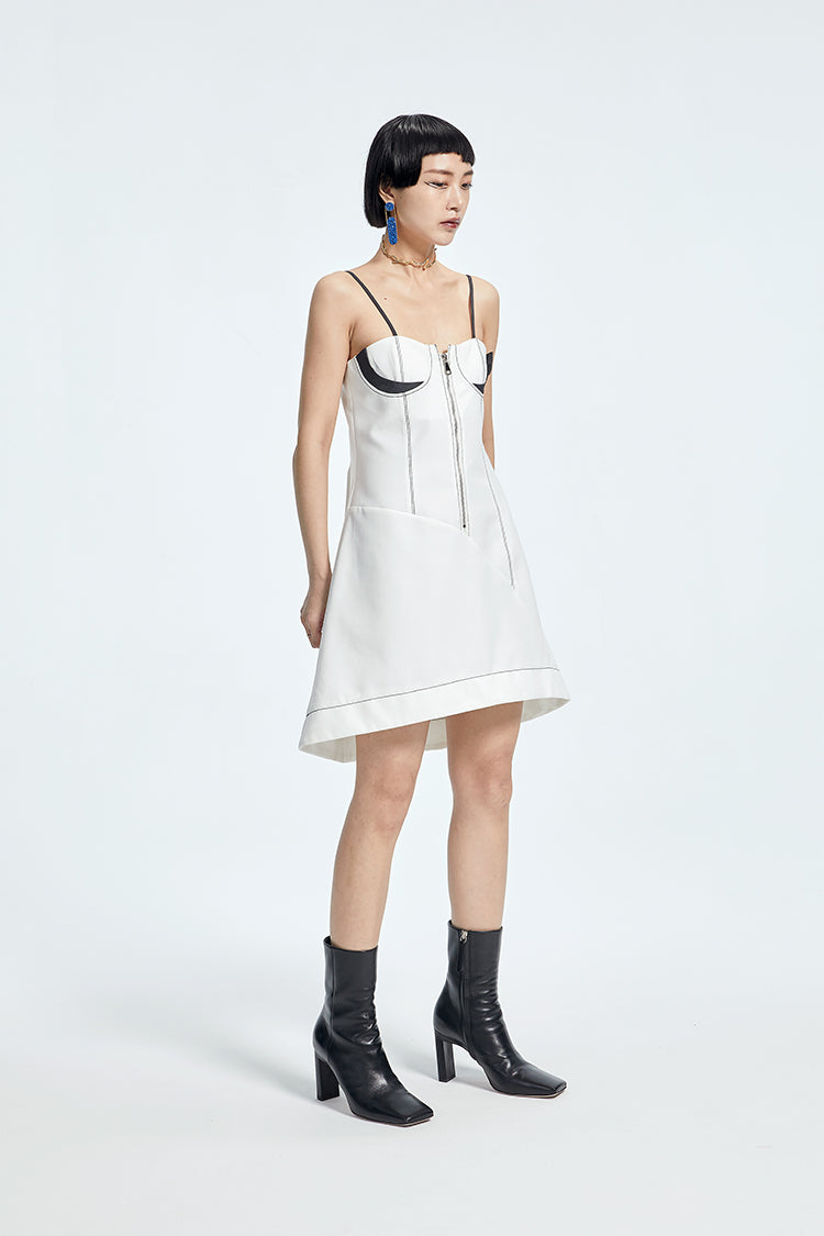 TINY IN bra embellished slip cinched waist slim small sexy dress - CIA