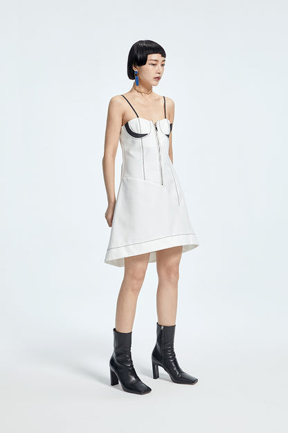 TINY IN bra embellished slip cinched waist slim small sexy dress - CIA