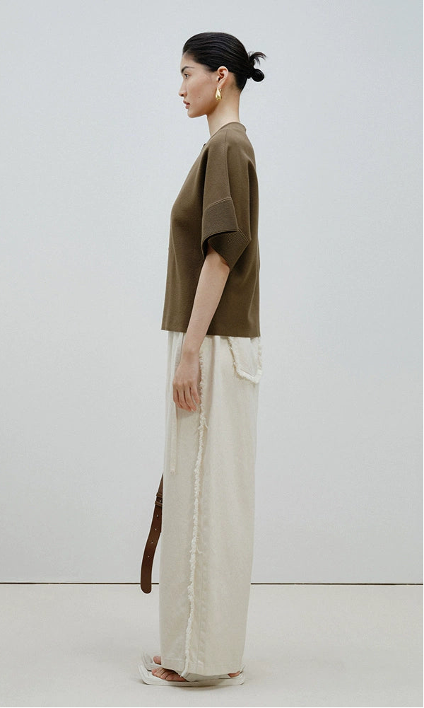 ZHUCHONGYUN knit loose crew neck top--KAMIJOU.