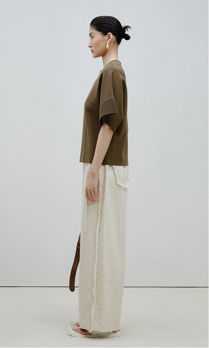 ZHUCHONGYUN knit loose crew neck top--KAMIJOU.