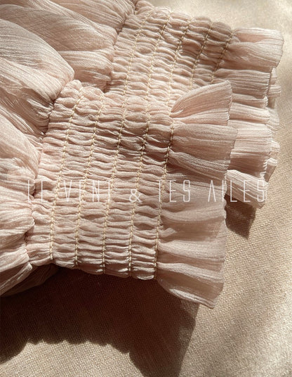 LE VENT&TES AILES Scarlet Mist Disc Sequin Tops Spring Long Sleeve Top - ANYA