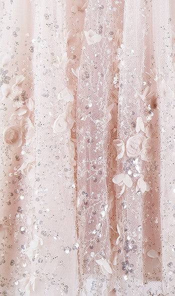 Wardrobes by Chen Luxury Pink Flower Embroidered Loose doll Party Dress-Zola