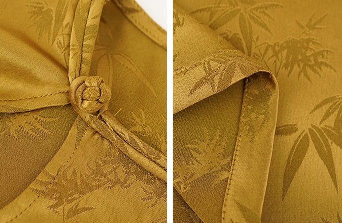 HECO Chinese Acetate Fugui Buckle Short Sleeve T-Shirt - CLOVE.