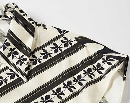 COMME MOI Lv Yan designer's new summer women's print shirred tassel waist dress - GOLDIE.