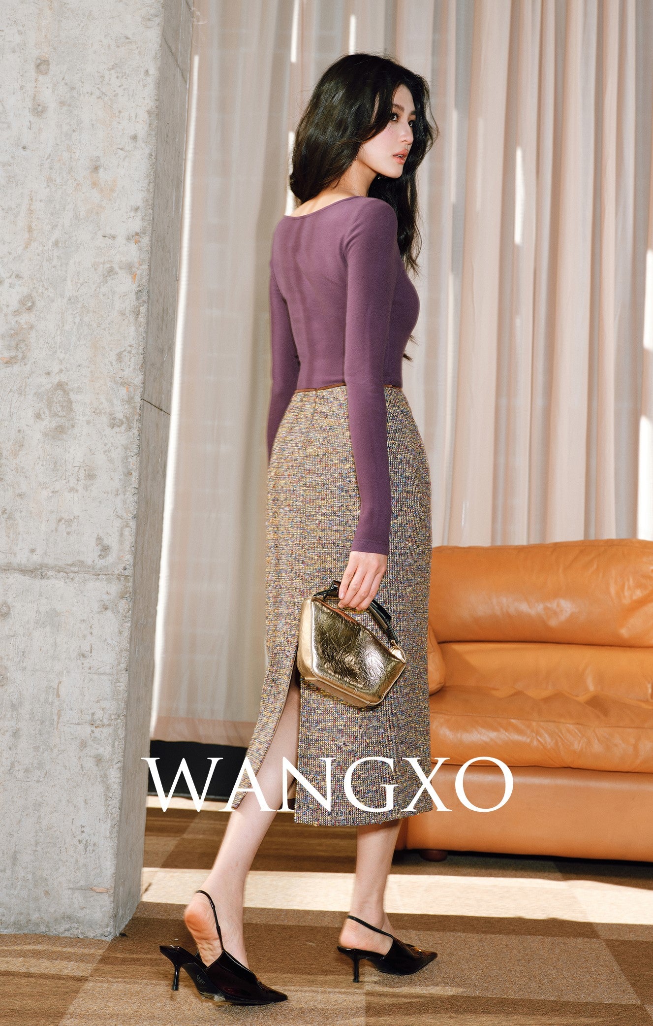 WANGXO | Heavy Industry Woven Colored Treasure Wool Straight Pencil Skirt - ZARA.