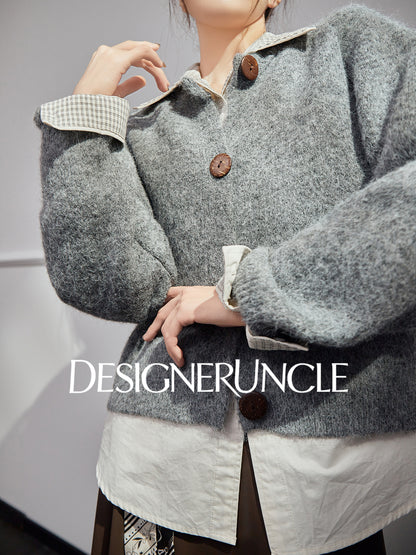 DGU "Mist Blue" gray autumn new loose outerwear versatile slimming top - JONES.