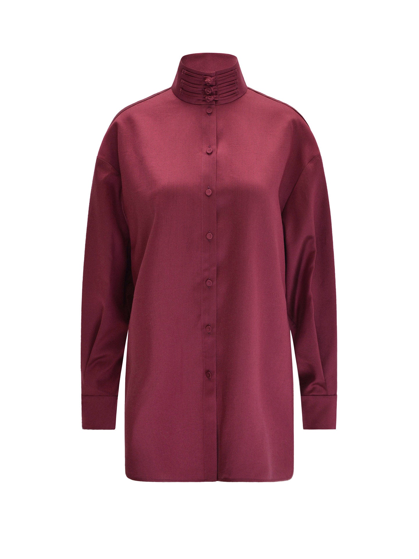 M ESSENTIAL Mackay designer brand Shun Sheng silk wool stand-up collar t shirt - LORD