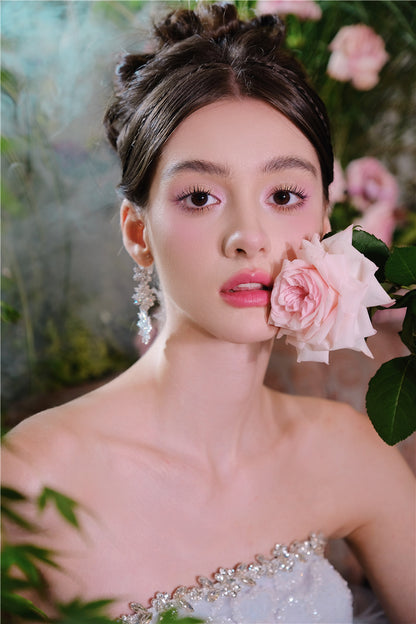 Wardrobes by Chen Luxury Diamond Drop Tassel Earrings-Moyo