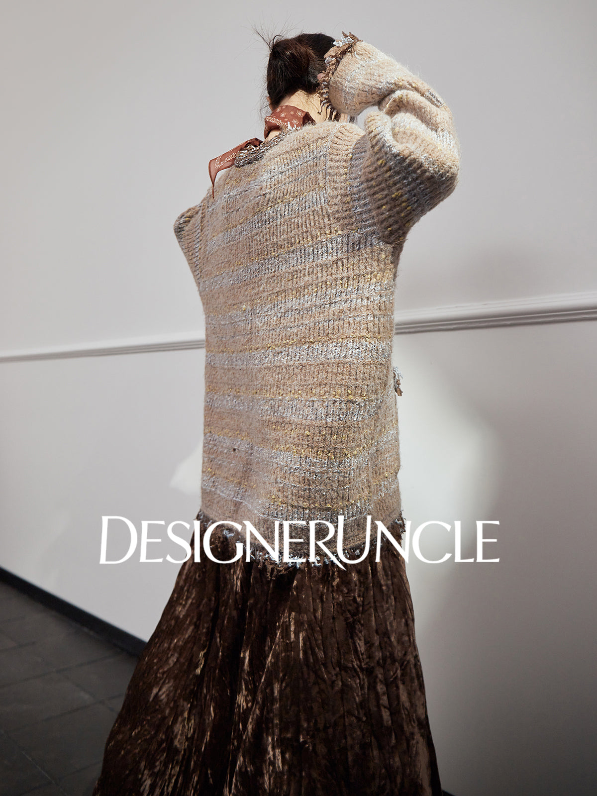 DGU "Twilight" black cardigan lazy style French retro versatile slimming top - DARCY.