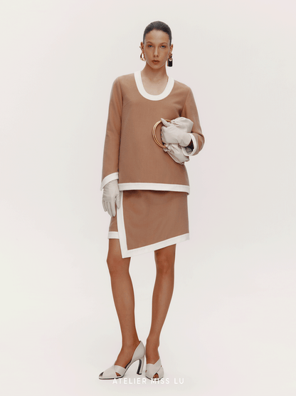 ATELIER MISS LU Wind Irregular Sheep Wool Blend Skirt - PORCH.