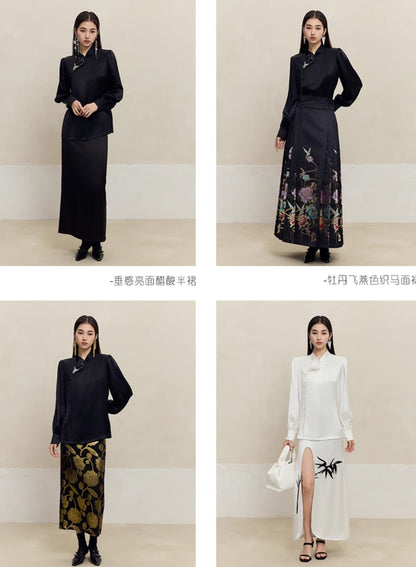 HECO Three-dimensional Handmade Stand-Up Collar Shirt Top Woman - all.