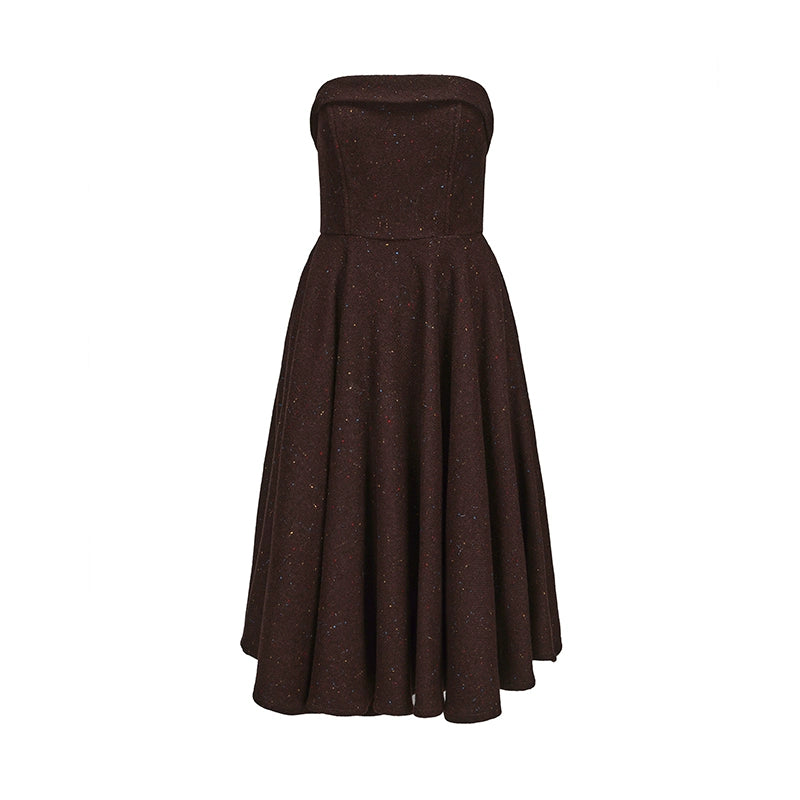 Le Palais Vintage Brown Mink Slim Jacket, Fishbone Skirt-LEE.