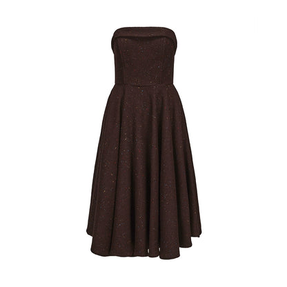 Le Palais Vintage Brown Mink Slim Jacket, Fishbone Skirt-LEE.