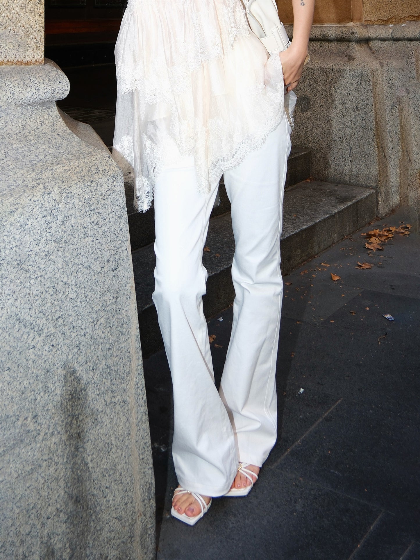MEI SANGUAN Slim Floor-Length Bootcut Jeans - KHADIJA