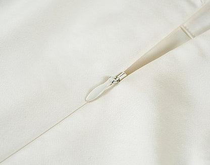 COMME MOI summer texture stitched satin straight-leg pants - ELIZABETH.