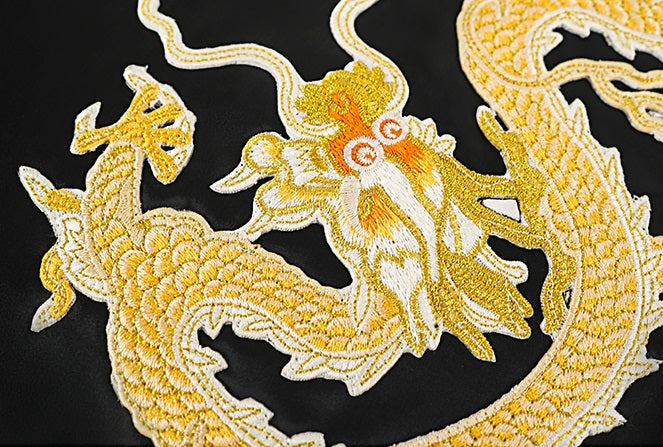 HECO Chinese Embroidery Golden Dragon Acetate Skirt - ALPHA.